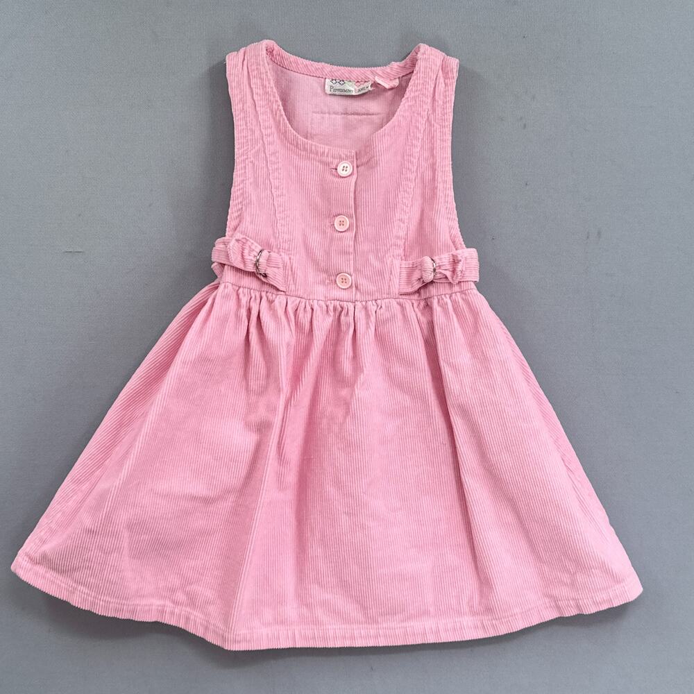 VTG Peppermint Lane Dress Size 6 Little Girl Pink Corduroy FLower Cottage Modest